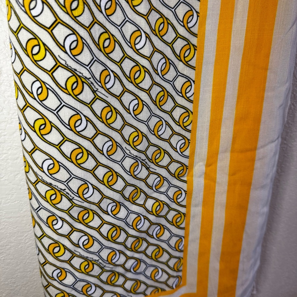 Monday Swimwear NWOT Yellow and White Geometric Scarf
